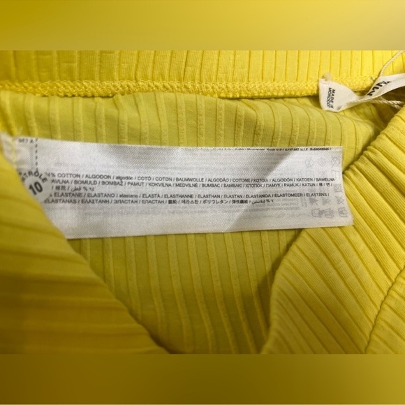 Mango MNG Front Slit Knit Pants Yellow NWT Small - Picture 12 of 13